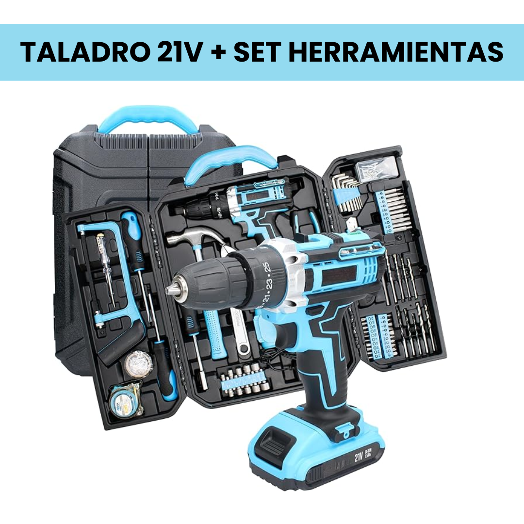Bricoset Taladro Percutor 21V + 25 Accesorios