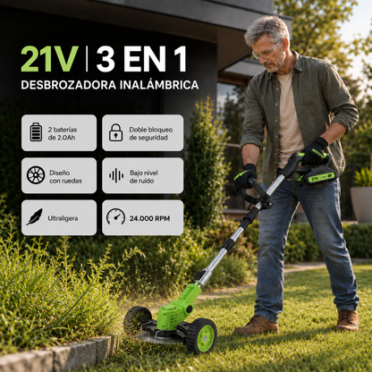 Desbrozadora Inalámbrica 3 en 1