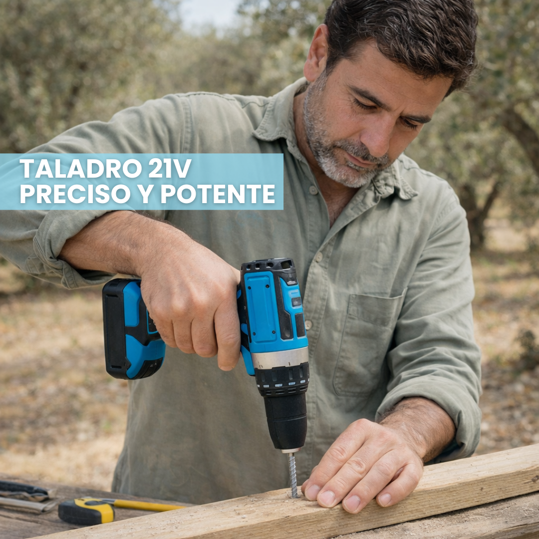 Bricoset Taladro Percutor 21V + 25 Accesorios
