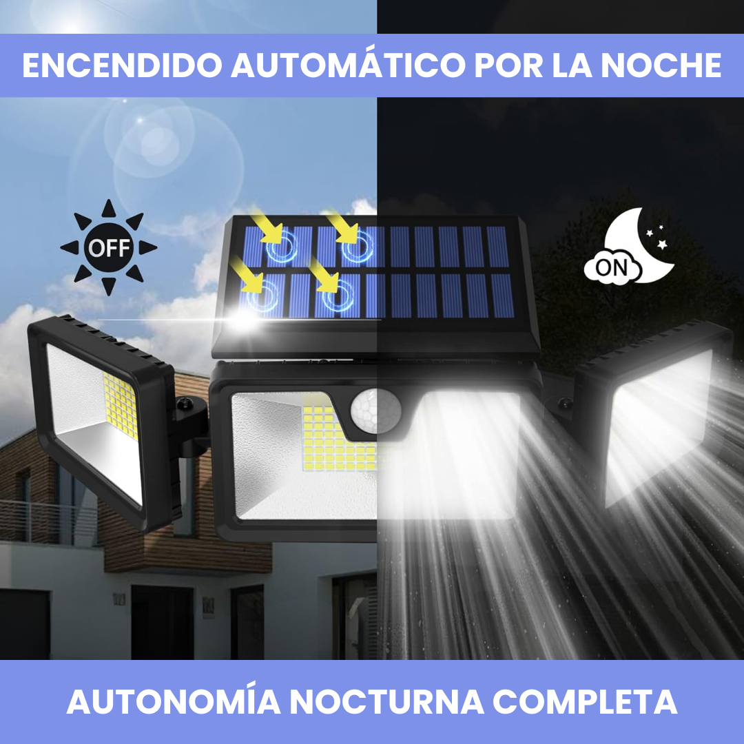 Lámpara Solar LED con Sensor de Movimiento y Control por App Móvil