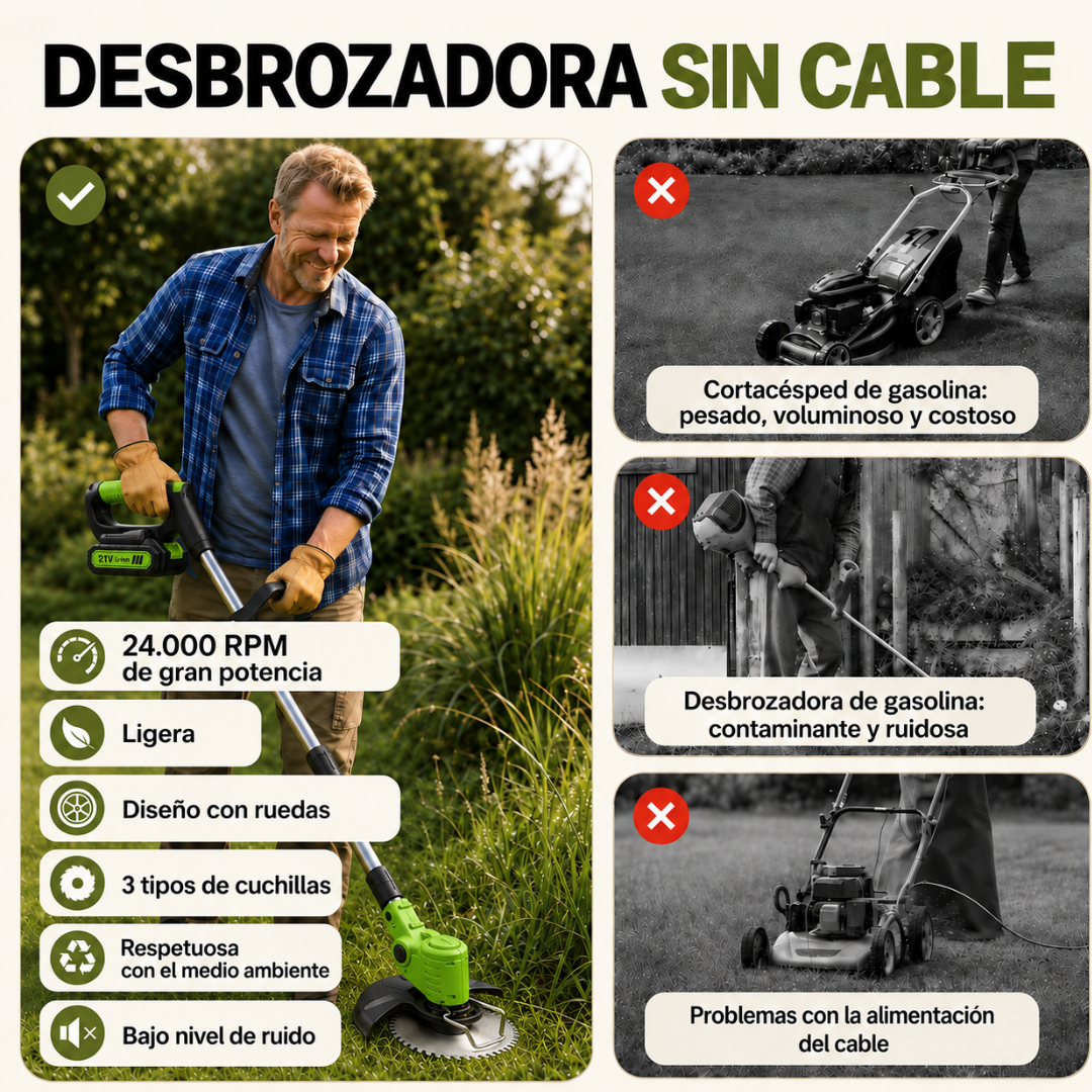 Desbrozadora Inalámbrica 3 en 1